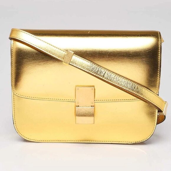 Celine Gold Smooth Leather Medium Box Bag - Picture 2 of 12